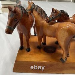 Hand Carved By Art Gallant Folk Art Horses