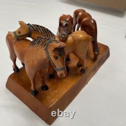 Hand Carved By Art Gallant Folk Art Horses