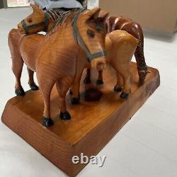 Hand Carved By Art Gallant Folk Art Horses