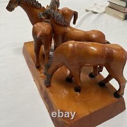 Hand Carved By Art Gallant Folk Art Horses