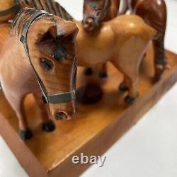 Hand Carved By Art Gallant Folk Art Horses