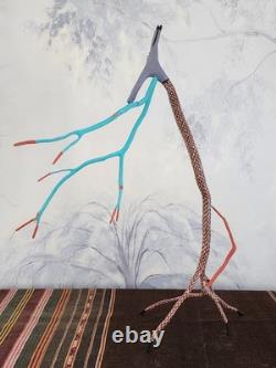 Hand Carved Cedar Folk Art Short Tailed Coyotebuck