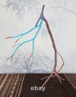 Hand Carved Cedar Folk Art Short Tailed Coyotebuck