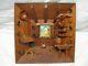 Hand Carved Country Log Cabin Kitchen Wooden Shadow Box Diorama Wood Folk Art