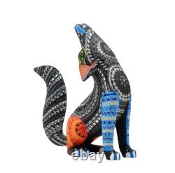 Hand Carved Coyote Alebrije Oaxaca Mexican Folk Art Wood Sculpture