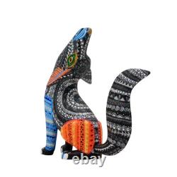 Hand Carved Coyote Alebrije Oaxaca Mexican Folk Art Wood Sculpture