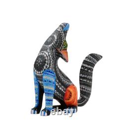 Hand Carved Coyote Alebrije Oaxaca Mexican Folk Art Wood Sculpture