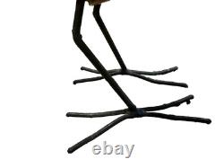 Hand Carved Driftwood Sculpture Bird on Steel Legs by James P. Morton