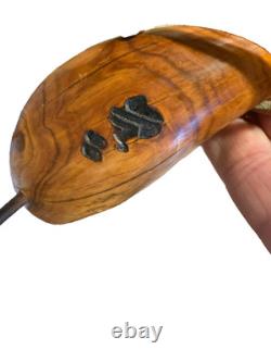 Hand Carved Driftwood Sculpture Bird on Steel Legs by James P. Morton