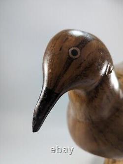 Hand Carved Early Century Style Bird Folk Art Sculpture Driftwood Base Signed