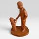 Hand Carved Father Stanley Rother Folk Art Shepherd Wood Sculpture Vintage