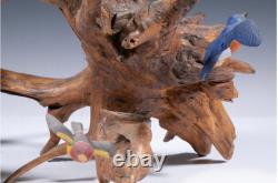 Hand Carved Folk Art Bird Tree