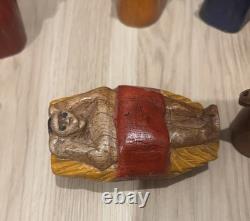 Hand Carved Folk Art Nativity! Signed By Artist Adrian McLean! Beautiful