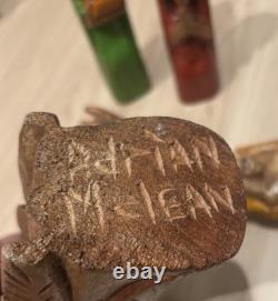 Hand Carved Folk Art Nativity! Signed By Artist Adrian McLean! Beautiful