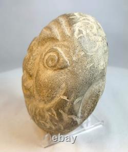 Hand-Carved Folk Art Stone Face Effigy Sculpture Early 20th Century