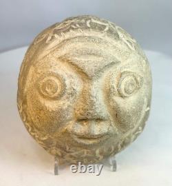 Hand-Carved Folk Art Stone Face Effigy Sculpture Early 20th Century