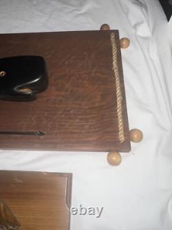 Hand Carved Old Wooden FOLK Whale Art Both! 10 X 18.5 & 8 X 10