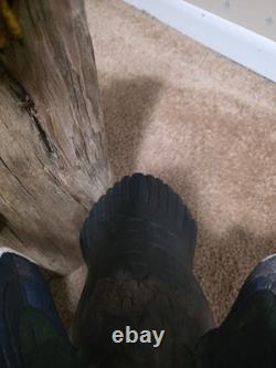 Hand-Carved & Painted Wood Duck Wall Mount Diorama by David Ward 1990 Folk Art