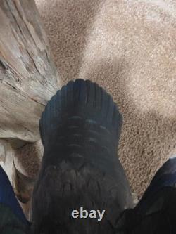 Hand-Carved & Painted Wood Duck Wall Mount Diorama by David Ward 1990 Folk Art