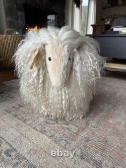 Hand-Carved Ray Growler Sheep Sculpture Rustic Folk Art 23 Long