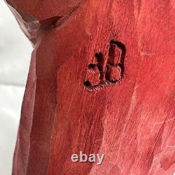Hand Carved Santa Claus Lewis Brown Jr 1989 Folk Art Christmas Decor Signed