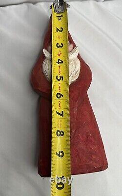 Hand Carved Santa Claus Lewis Brown Jr 1989 Folk Art Christmas Decor Signed