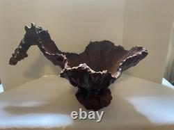 Hand Carved Solid Wood Sculpture Bowl