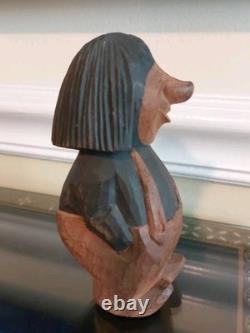 Hand Carved Troll by Bengt Brask Authentic Wooden Folk Art Figurine 5.5 Inches