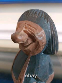 Hand Carved Troll by Bengt Brask Authentic Wooden Folk Art Figurine 5.5 Inches