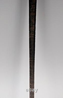 Hand Carved Walking Stick Vintage Folk Art Hardwood