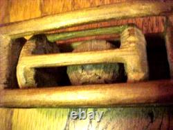 Hand Carved Wood Ball in Cage inside Cage Wood Whimsey Folk Art BSA Merit Badge