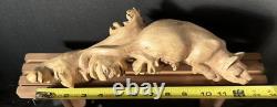 Hand Carved Wood Burl Cat Feline Sculpture Indonesian Folk Art Unique 1/1