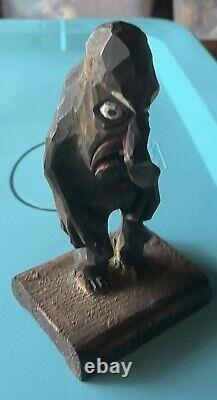 Hand Carved Wood Dovregubbens Hall King Troll Figurine Norwegian Folk Art