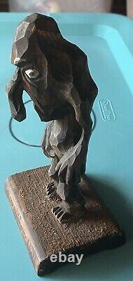 Hand Carved Wood Dovregubbens Hall King Troll Figurine Norwegian Folk Art