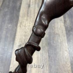 Hand Carved Wood Figural Ceremonial Staff Open Hand Snake Woman 31 Folk Art