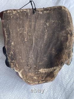 Hand Carved Wood Mask Vintage Latin America Folk Art Hand Painted 10 x 9