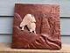 Hand Carved Wood Mountain Goat Folk Art Hanging Wall Plaque Rustic Primitive