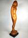 Hand Carved Wood Nude Lady Woman Folk Art Sculpture Statue, M. James @1962 Smc