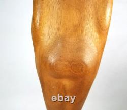 Hand Carved Wood Nude Lady Woman Folk Art Sculpture Statue, M. James @1962 SMC