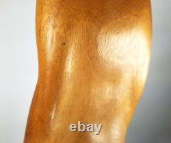 Hand Carved Wood Nude Lady Woman Folk Art Sculpture Statue, M. James @1962 SMC