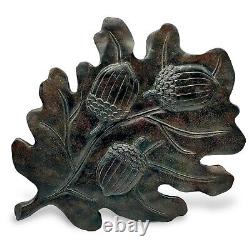 Hand Carved Wood OAK LEAF ACORNS Folk Art Cabin Lodge Tramp Rustic Wall Decor