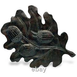 Hand Carved Wood OAK LEAF ACORNS Folk Art Cabin Lodge Tramp Rustic Wall Decor