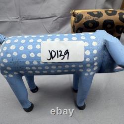Hand Carved Wood Pig Sculptures Set of 3 Folk Art Painted Signed DP 2007-2010