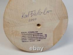 Hand-Carved Wood Statue Hunter with Dog by Karl Führler Oberammergau -SIGNED