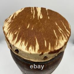 Hand Carved Wooden Djembe Drum 21 Tribal Face African Style Folk Art Japan