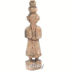 Hand Carved Wooden Folk Art Cultural Figures Unknown Origin