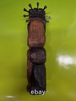 Hand Carved Wooden Jesus Christ Folk Art Sculpture Religious Figure Statue