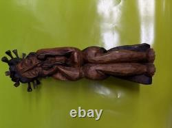 Hand Carved Wooden Jesus Christ Folk Art Sculpture Religious Figure Statue