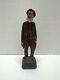 Hand Carved Wooden Man Figurine Vintage Folk Art Character In Rustic Clothing