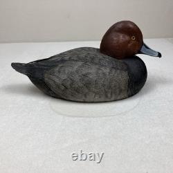 Hand Carved Wooden Redhead Duck Decoy Vintage Folk Art Carved Painted